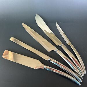 Vintage Saladmaster steak knife set 5 pcs stainless steel 406 Solid Handle MCM